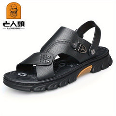 LAORENTOU Men's Non Slip Sandals Wear resistant Comfy Beach Shoes