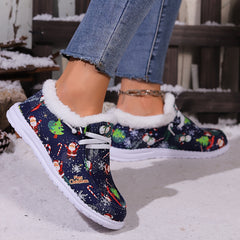Women's Santa Christmas Snow Boots Plush Comfort