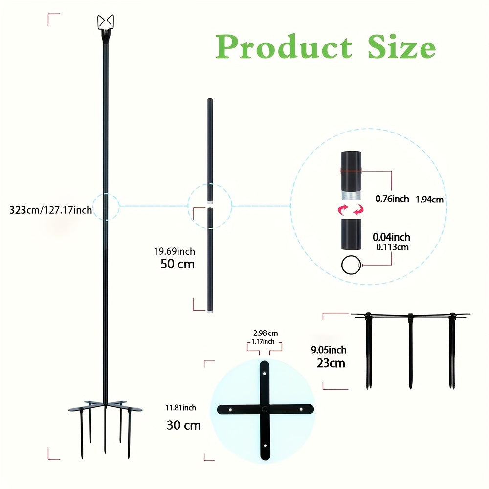 10FT String Light Poles for Outdoor Garden Patio