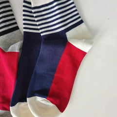 Colorblock Striped Socks Soft Mid Tube Women's Stockings