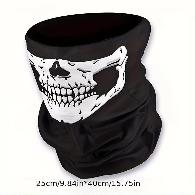 Adult Halloween Death Cloak Skull Face Towel Gloves Costume Set