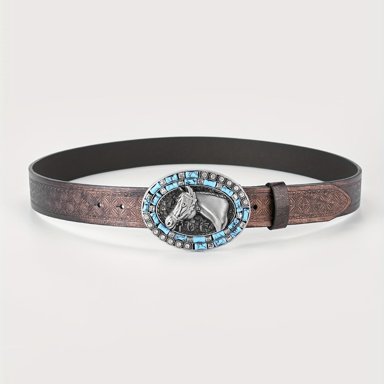 Men's Horse Head Engraved Belt