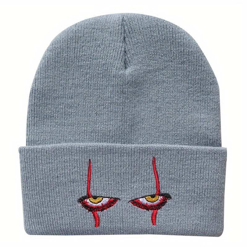 Scary Eyes Knitted Beanie Cap Anime Skull Caps Warm Knit