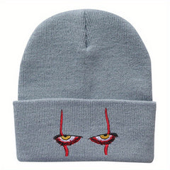 Scary Eyes Knitted Beanie Cap Anime Skull Caps Warm Knit