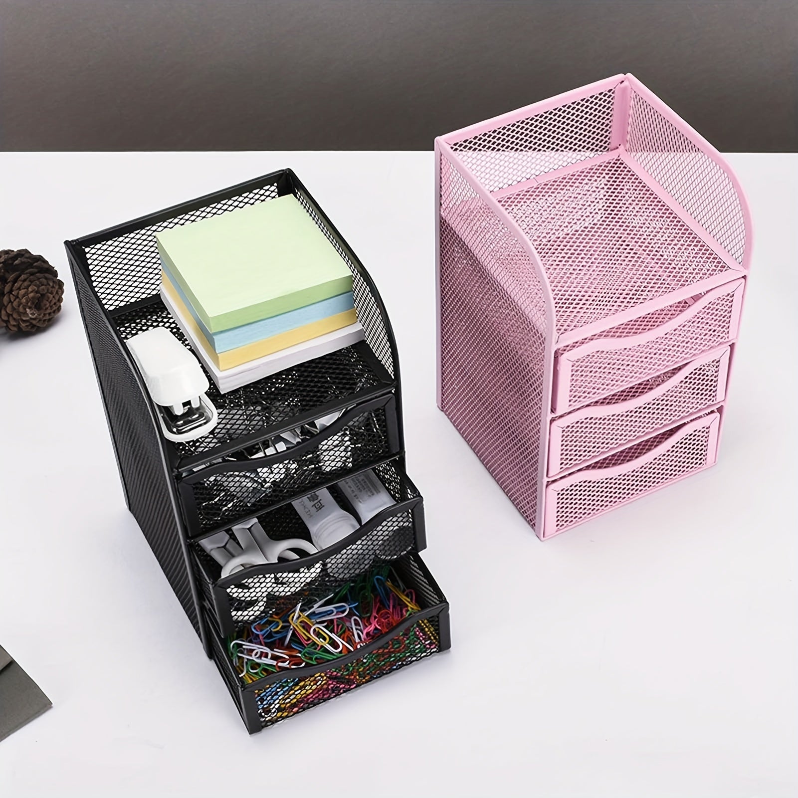 Mesh Desk Organizer Drawer File Letter Tray Office Storage Vanity File