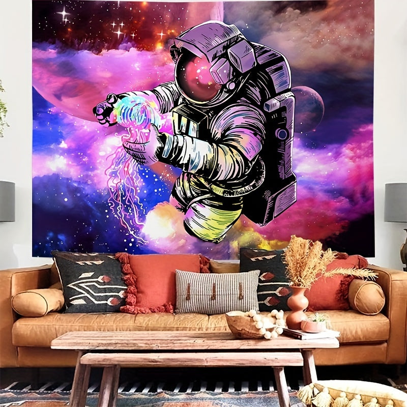 Hexagram Astronaut Tapestry for Dorm Decorations