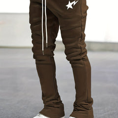 Star Print Men's Casual Jogger Pants With Pockets