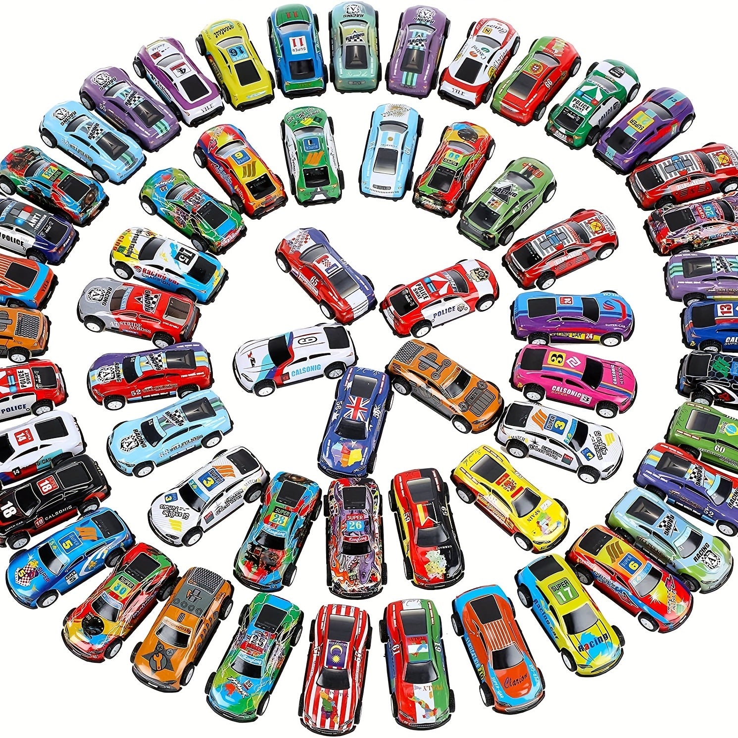 50 Pcs Pull Back Toy Cars Mini Die Cast Race Cars Vehicles Bulk