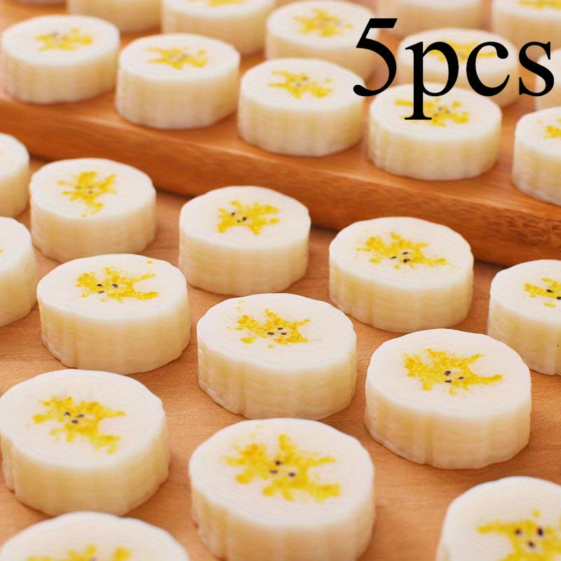 10pcs Mini Banana Chips Play Food Toy ABS Plastic Simulation DIY Crafts D