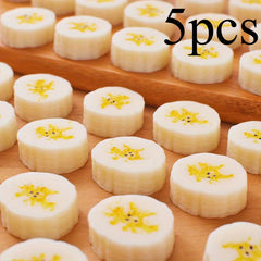 10pcs Mini Banana Chips Play Food Toy ABS Plastic Simulation DIY Crafts D