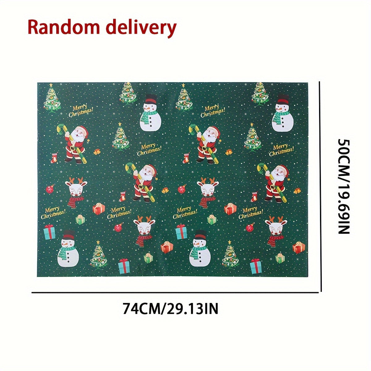 5pcs Christmas Gift Wrapping Paper Thick Copperplate Paper