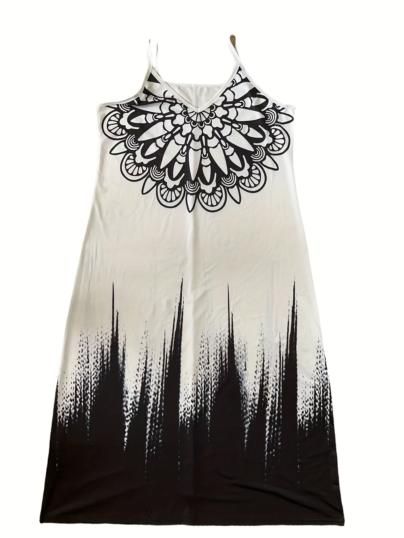  Ombre Print V Neck Maxi Dress