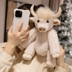 Highland Cattle Plush Toy with Movable Joints - Fluffy Stuffed Animal