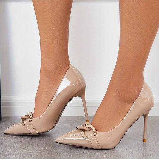 Women's Sexy Pointed Toe High Heels Chain Stiletto Heels