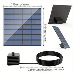 Solar Bird Bath Fountain Pump 1.5W with Solar Panel & 6 Nozzles