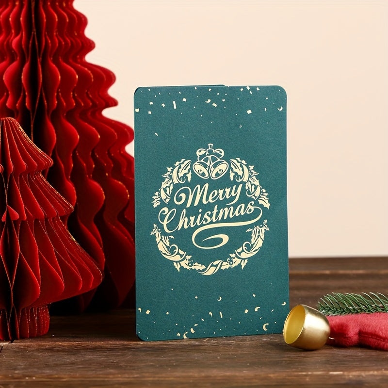 10pcs Vintage Christmas Stamping Greeting Card Business Thanksgiving Card