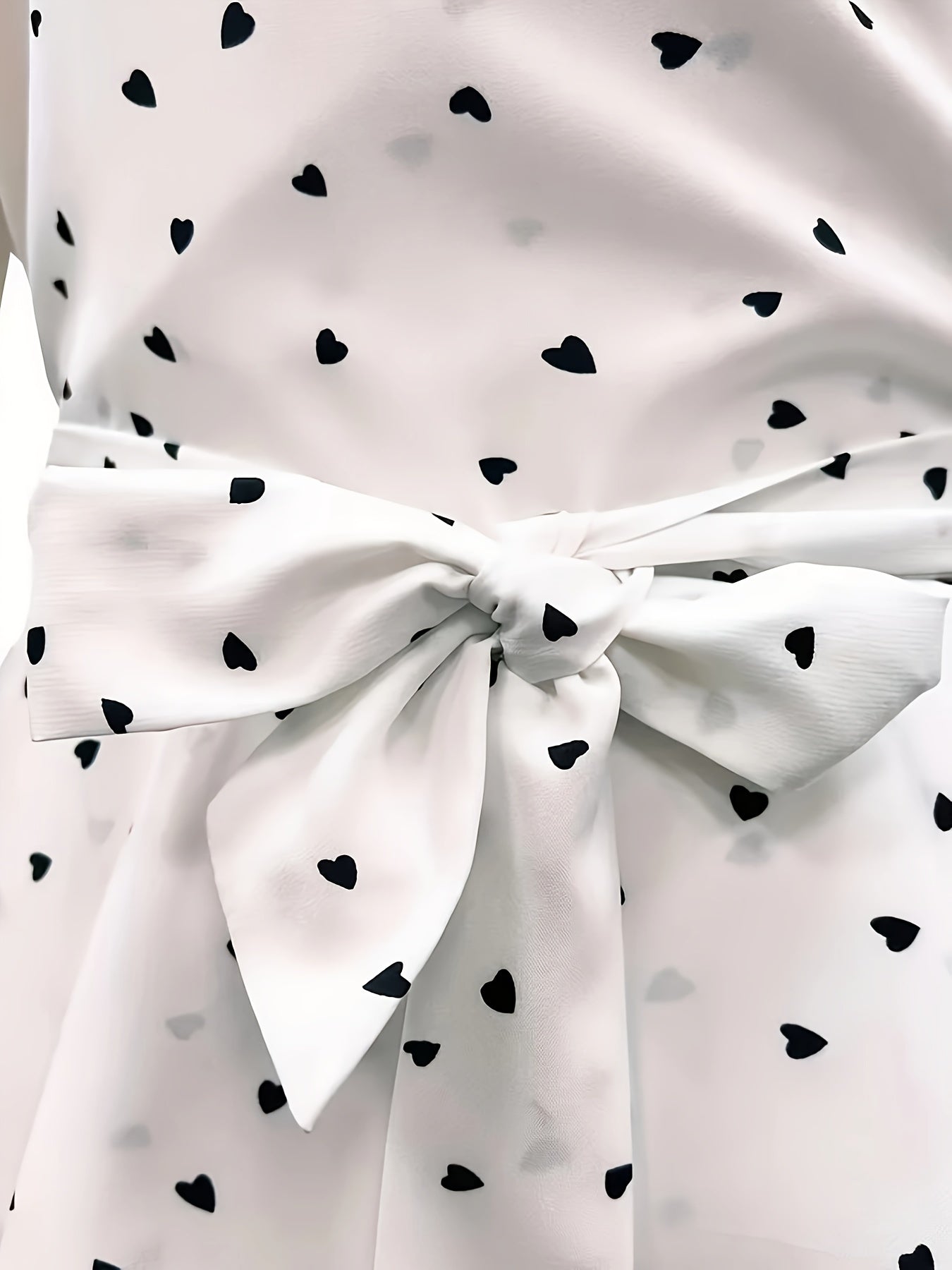  Heart Print Long Sleeve Peplum Top