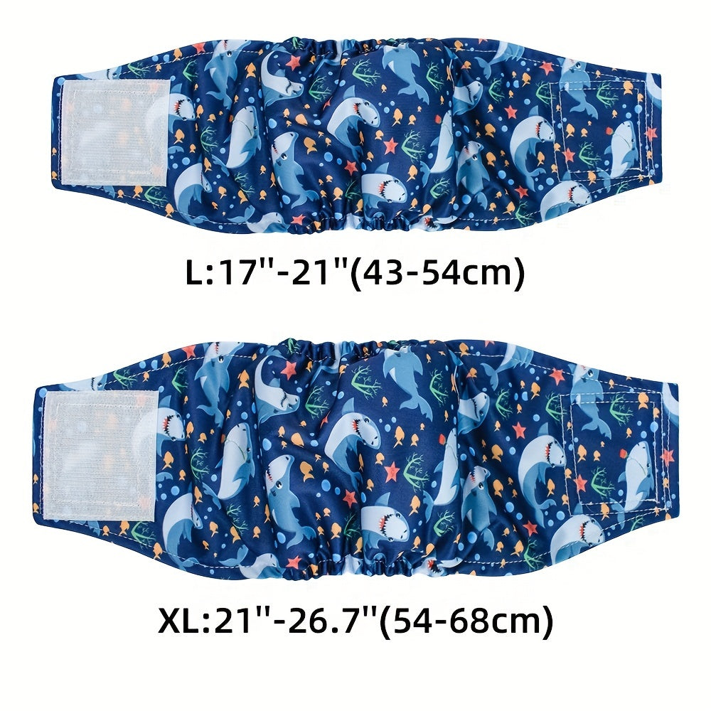 Washable Reusable Belly Wrap Diapers for Small Male Dogs