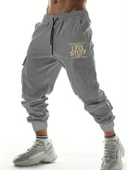 Hipster I Fix Stuff Print Cargo Pants Men s Flap Pocket Trousers