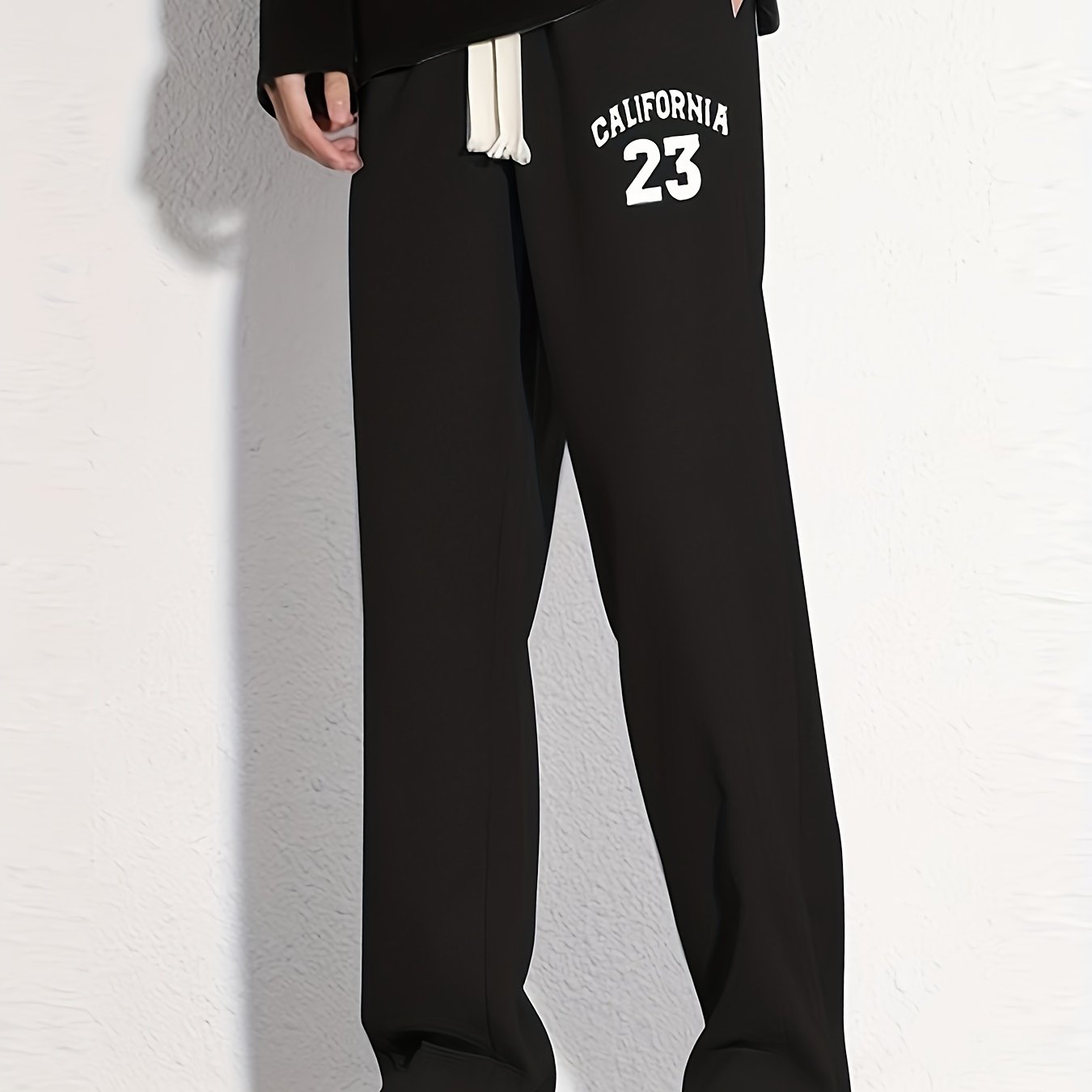 California 58 Cotton Sweatpants Men's Casual Solid Loose Fit Drawstring Pants