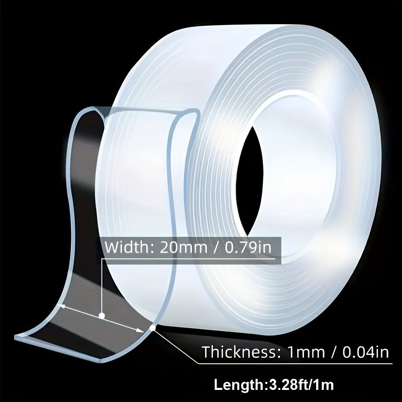 Heavy Duty Double Sided Tape Reusable Strong Adhesive Removable Washable