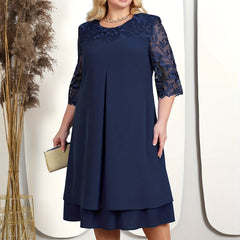  Casual Dress Lace Half Sleeve Layered Dre