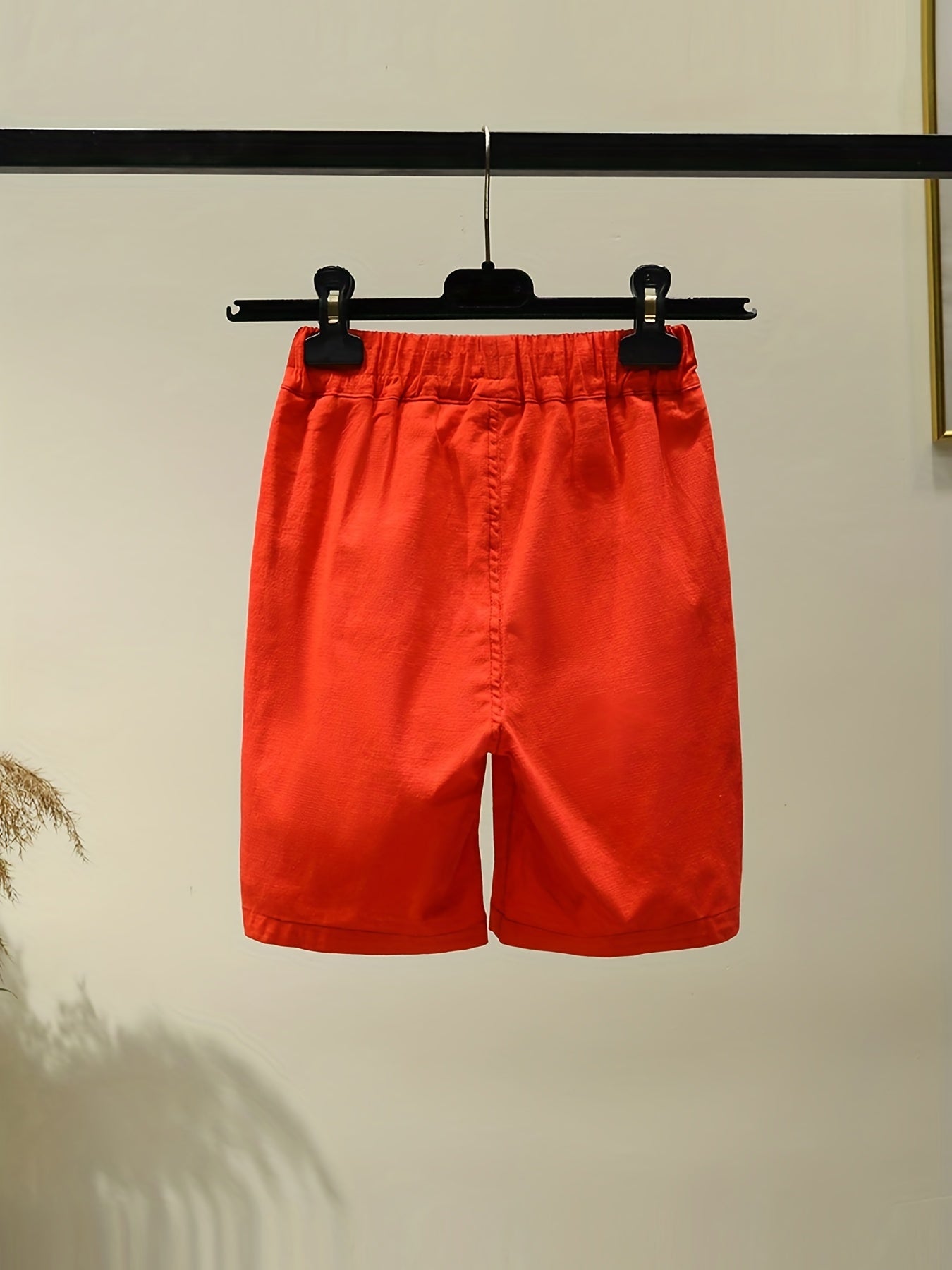 Kids Cotton Linen Casual Sweat Shorts Elastic Waist