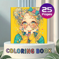 Girls' Coloring Book 25 Pages Green Yellow Art & Craft Holiday Birthday Gift