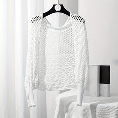 Solid Knitted Warm Wraps Hollow Out Shawl