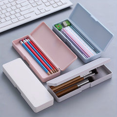 Multifunctional Student Storage Pencil Bag Plastic Stationery Box