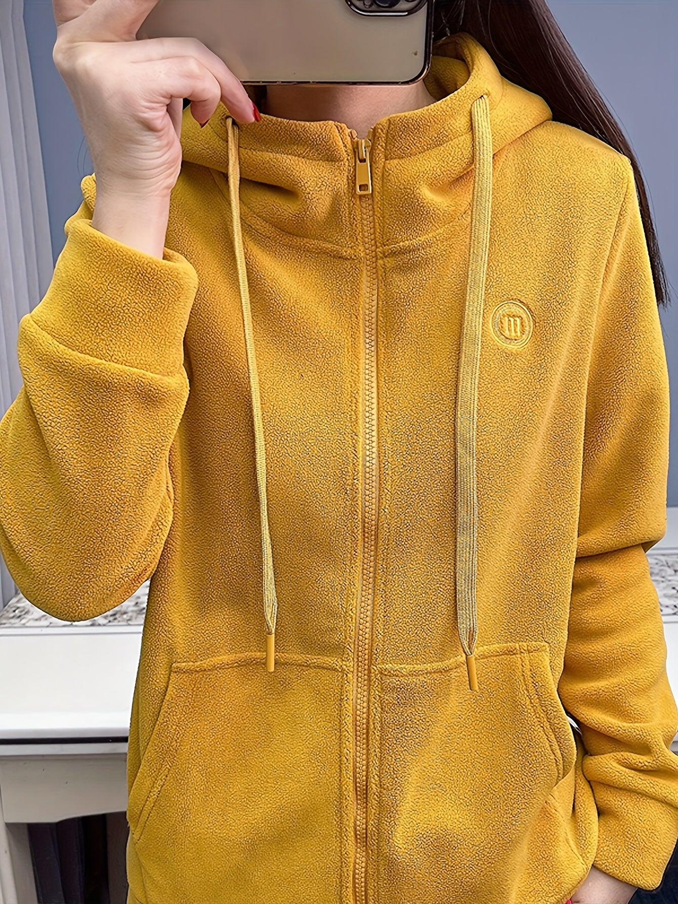 Plush Lined Hooded Jacket with Kangaroo Pocket