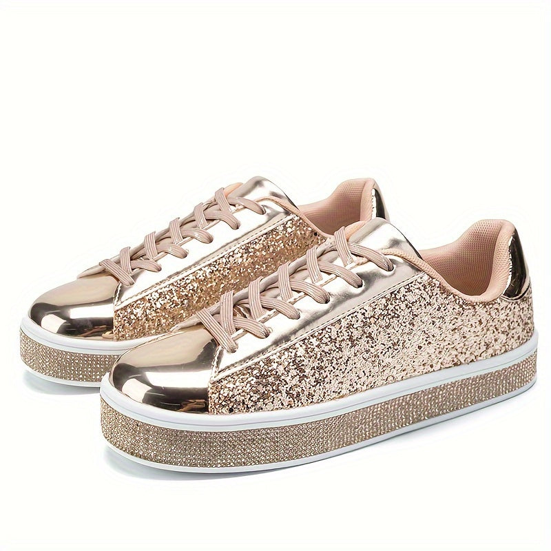 Sequin & Rhinestone Glitter Skate Shoes