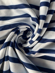  Stripe Print Long Sleeve Bodycon Midi Dress