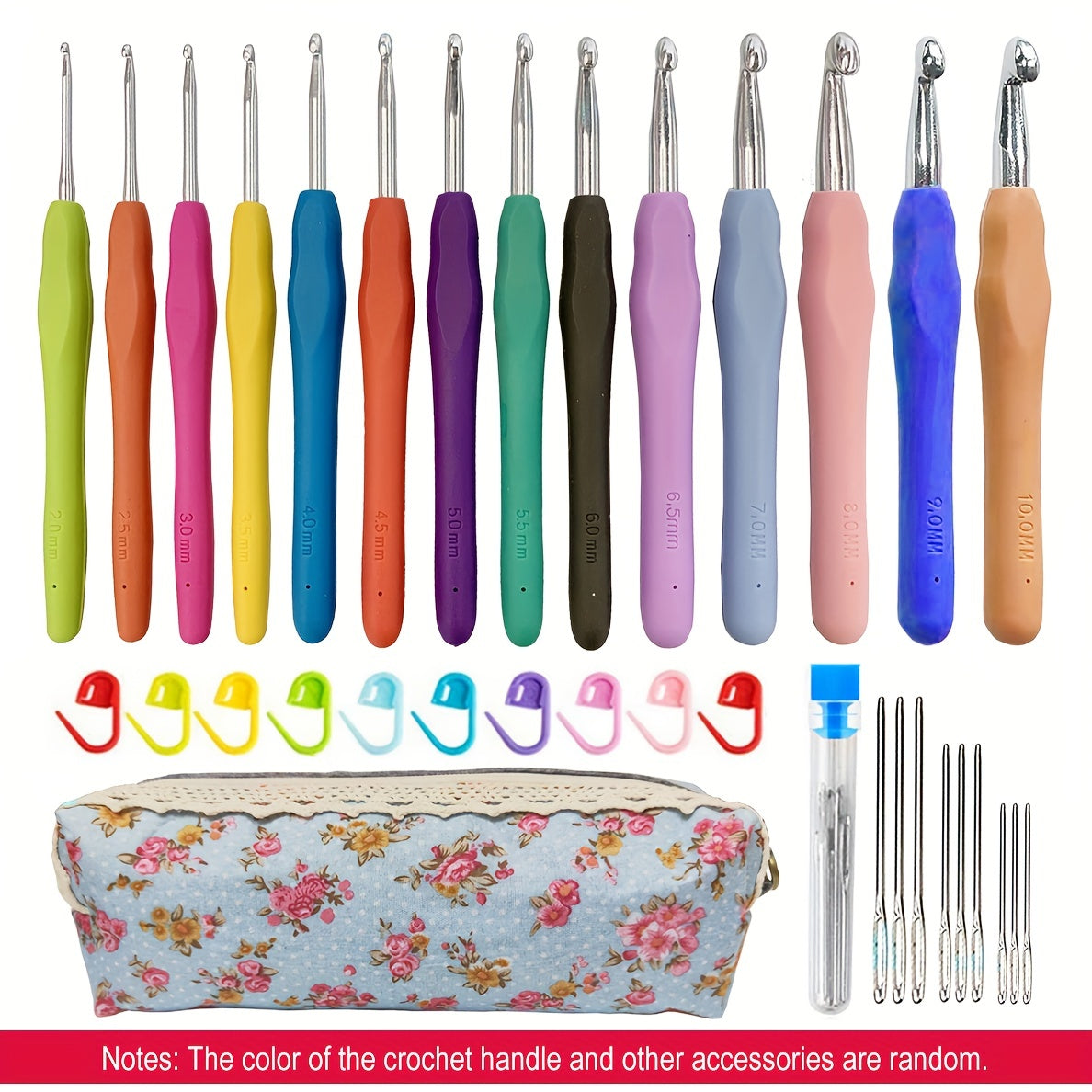 Embroidery Thread Crochet Hooks Set 2mm-10mm Ergonomic Soft Grip Handle