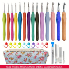 Embroidery Thread Crochet Hooks Set 2mm-10mm Ergonomic Soft Grip Handle