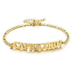 Stainless Steel Zodiac Letter Bracelet Gift