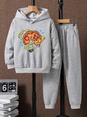 Boys Pizza Gamepad Hooded Sweatshirt & Sweatpants Set