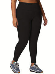  High Rise Stretch Leggings With Pockets