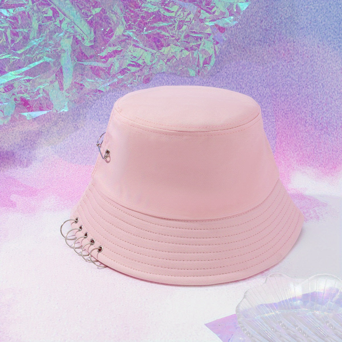 Punk Fisherman Cap Hip Hop Solid Casual Bucket Hat Unisex Sun Hat