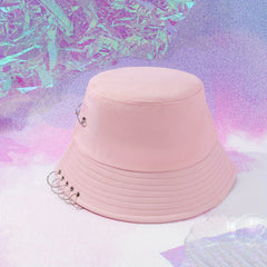 Punk Fisherman Cap Hip Hop Solid Casual Bucket Hat Unisex Sun Hat