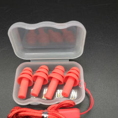 2 Pairs Silicone Earplugs With Storage Box And Lanyard