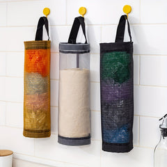 1pc Hanging Plastic Bag Organizer for Kitchen, Bathroom & Office