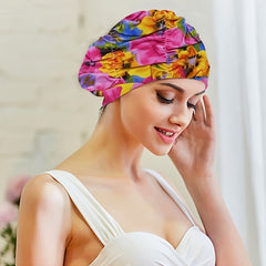 Pleated Swim Caps for Men Women Large Head Long Short Hair Bathing Cap