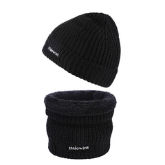 2 Pcs Autumn Winter Warm Embroidered Fleece Neck Set