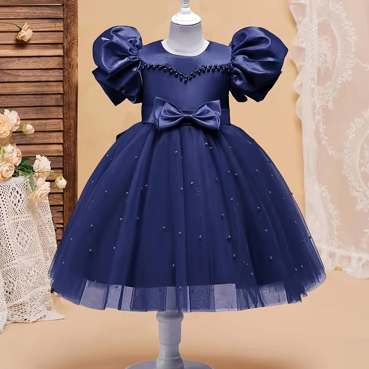 Girl's Ball Gown Princess Dress With Bow Formal Dress
