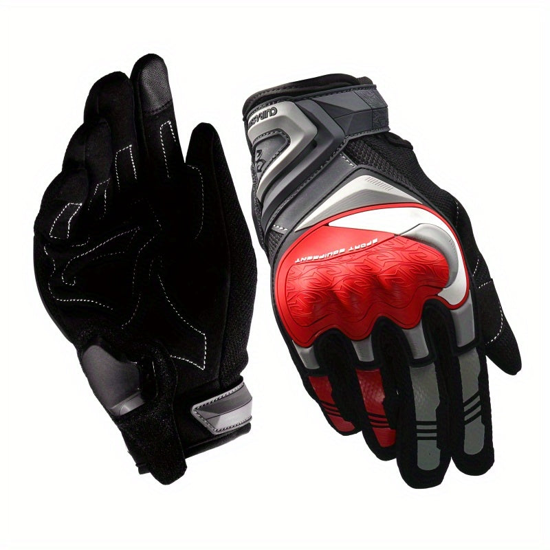Cuirassier Motorcycle Full Finger Gloves - Stay Safe & Visible on the Road