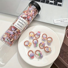 20pcs Cartoon Fruits Hair Tie for Girls Women