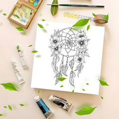 Dream Catcher Coloring Book 22 Pages Watercolor Paper Relaxation & Gifting