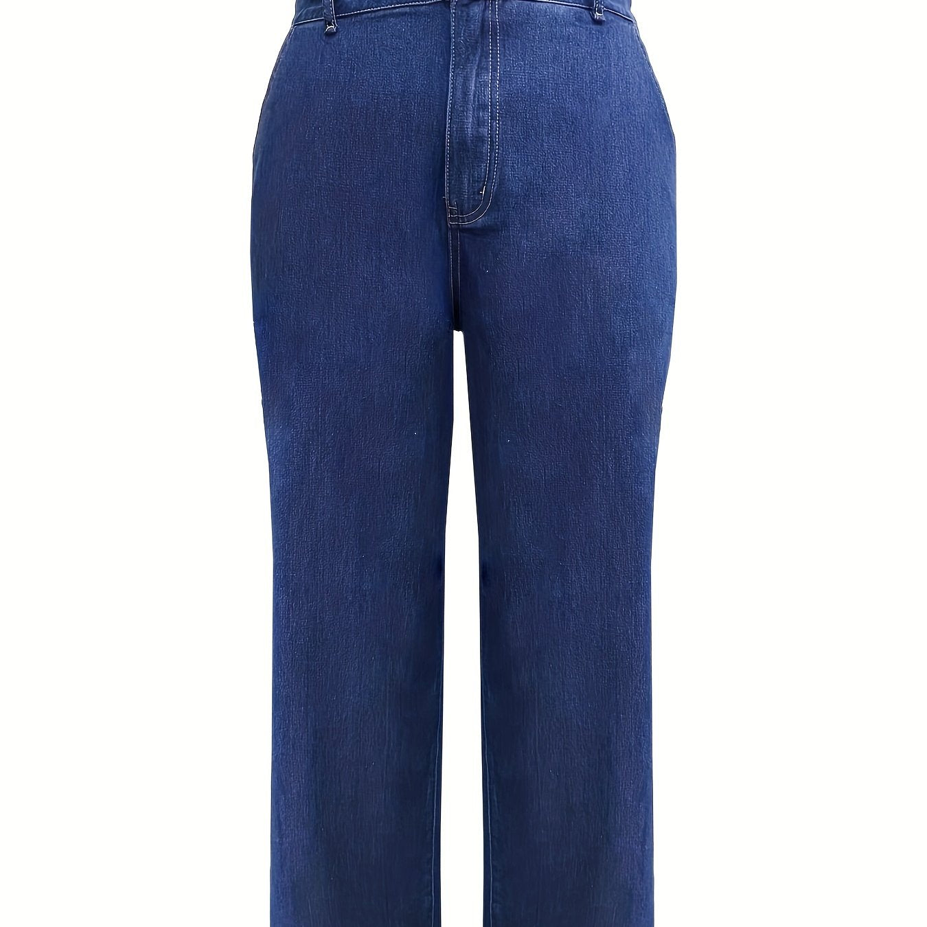  Solid High Rise Loose Fit Straight Leg Jeans