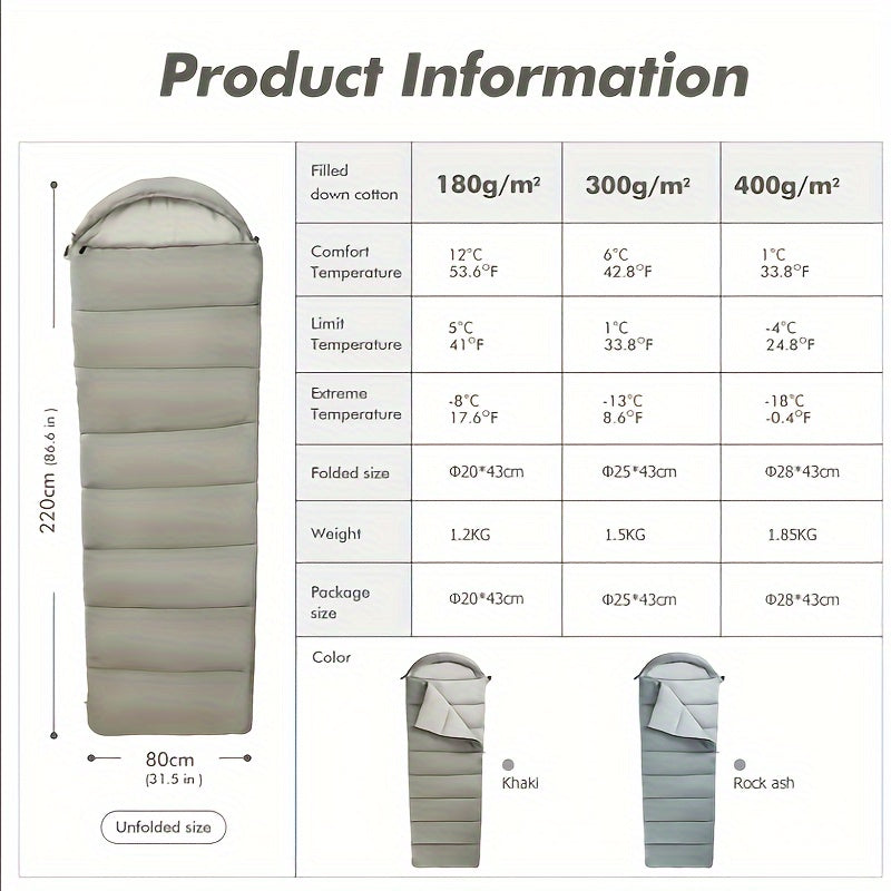 Winter Waterproof Envelope Sleeping Bag